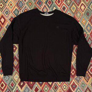 Champion All Black Crewneck Sweatshirt - Size XL